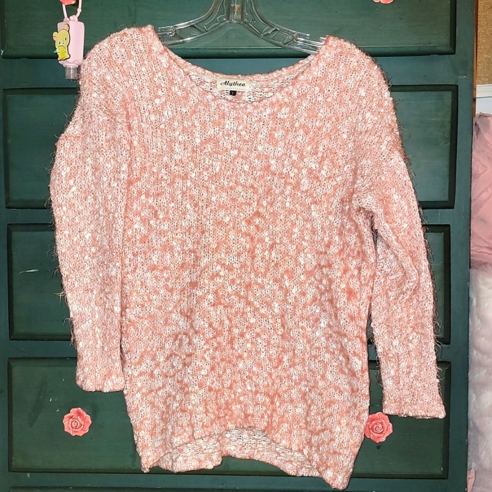 Pink crochet sweater
